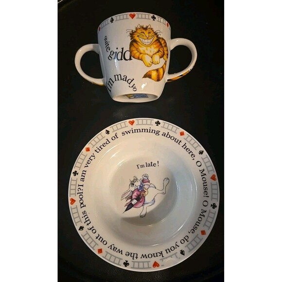 Alice In Wonderland Café Paul Cardew Tea Party Cup & Saucer Set With Box CHIPPED - Picture 11 of 16